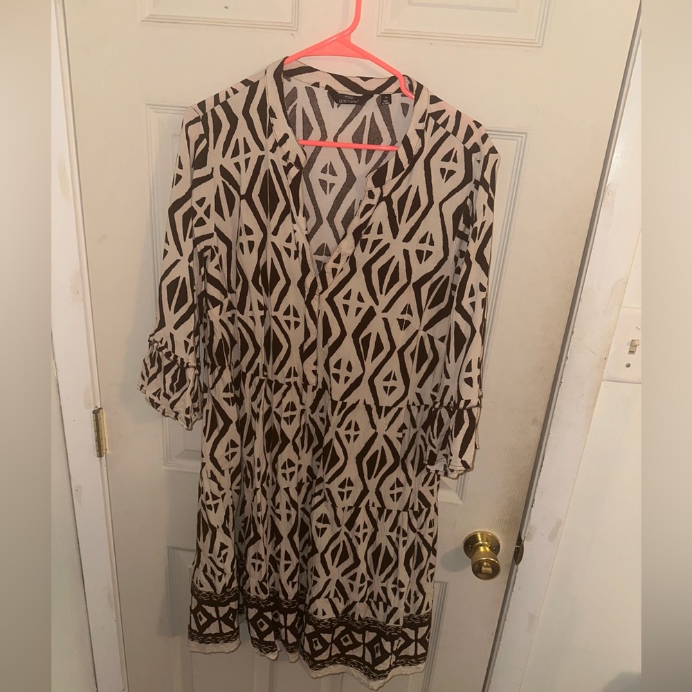 Brown and Cream Dress